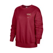 USC Trojans Women's Nike Cardinal NSW Fleece Oversized Crew Neck Sweatshirt